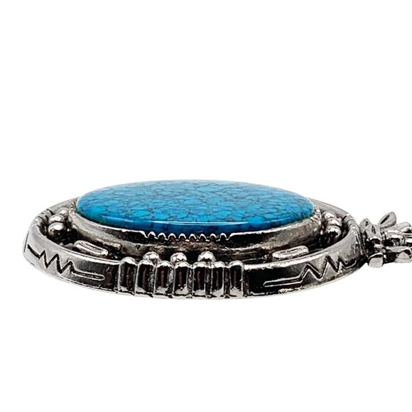 VINTAGE 1980's Mode Art Howlite Squash Blossom Statement Necklace - Picture 4 of 7